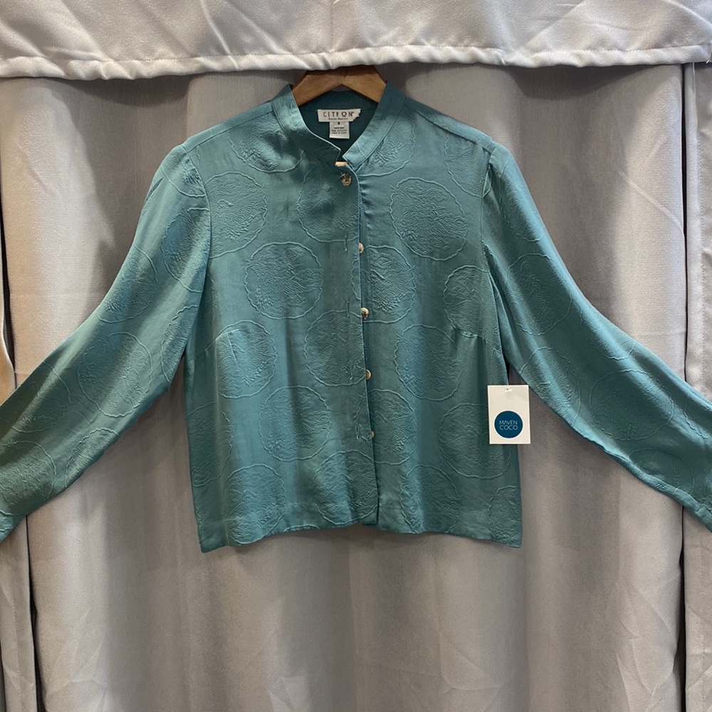 Citron mandarin collar 3D print top